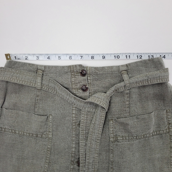 C&C California | Linen Blend  Retro Button Down Skirt Womens Small - Picture 4 of 7